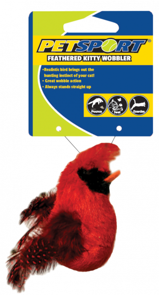 Feathered Kitty Wobbler Rood