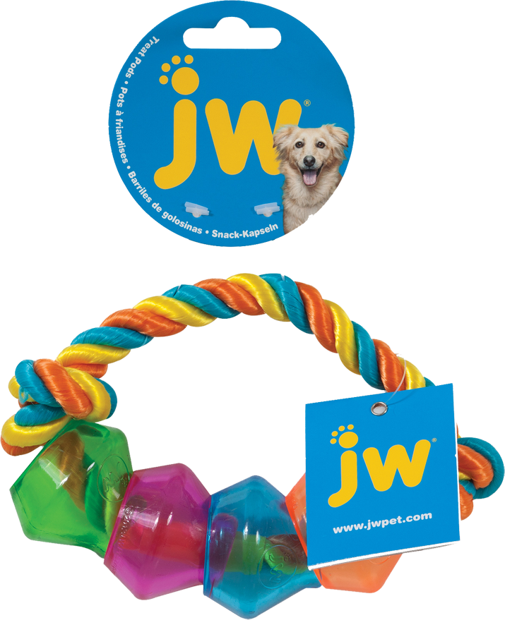 Afbeelding Jw Treat Pod Rope Ring Small 17,8Cm Multi Color door K-9 Security dogs