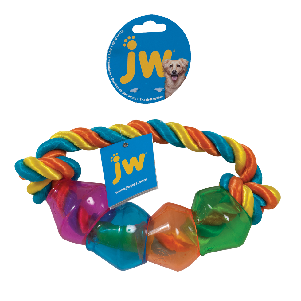 Afbeelding Jw Treat Pod Rope Ring Large 22Cm Multi Color door K-9 Security dogs