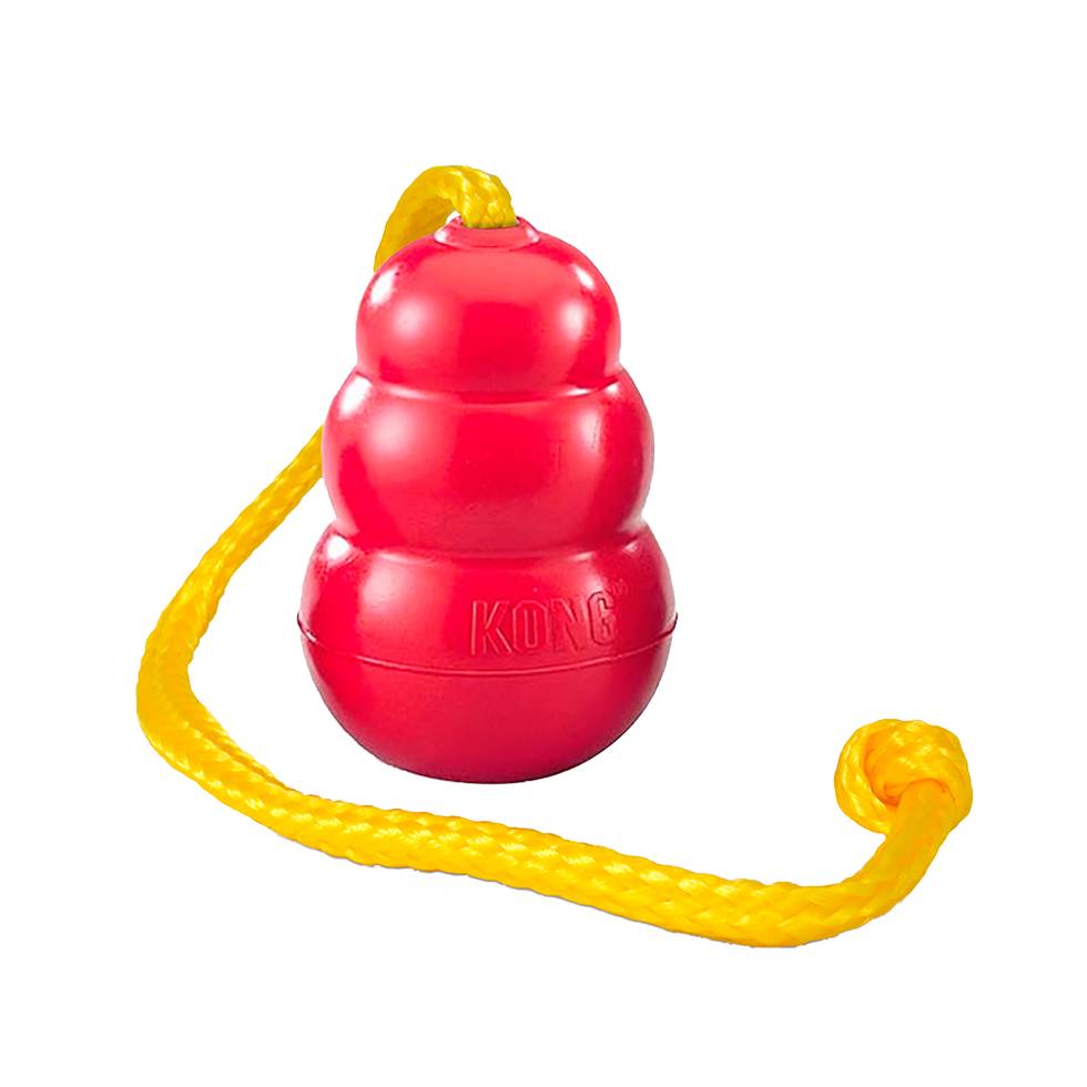 Afbeelding Kong classic met touw rood / geel Large door K-9 Security dogs