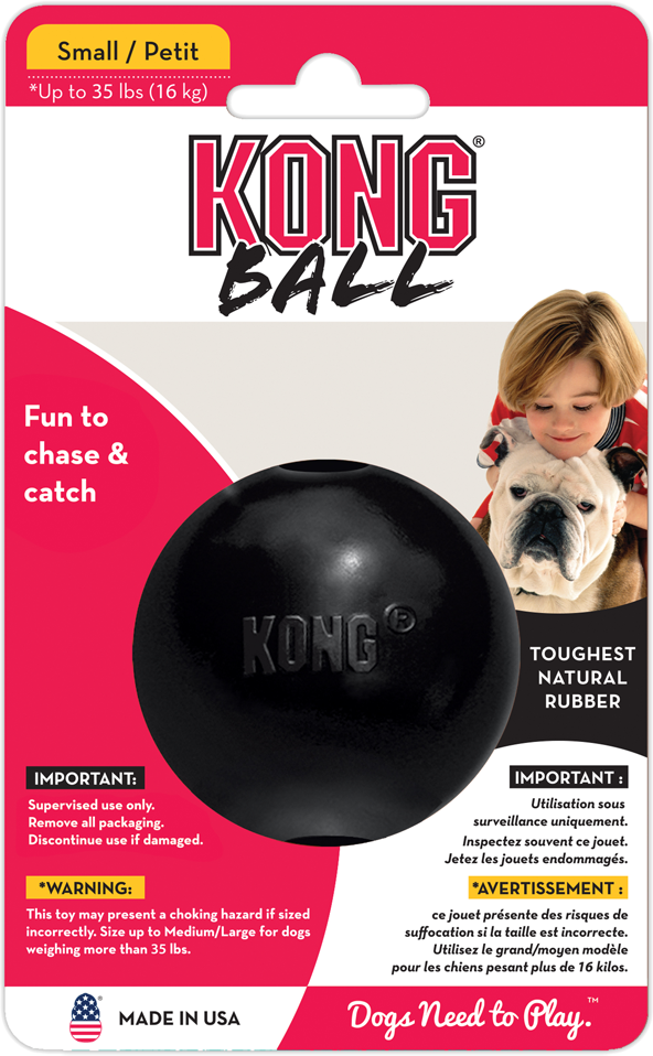 Kong x-treme rubber bal zwart Small