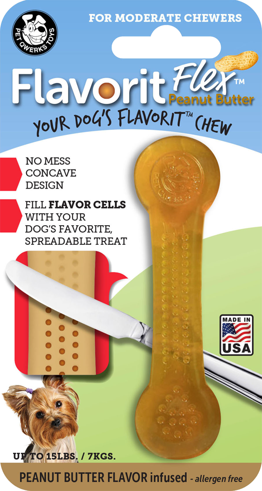 Afbeelding Pet Qwerks Flavorit Flex Peanut Butter Bone S 10 Cm door K-9 Security dogs