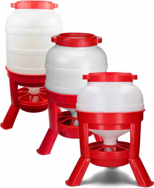 Pluimvee Voertoren 30 L Rood Hopper Op Pootjes