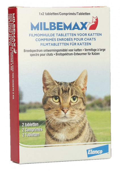 Milbemax Tabletten Kat Groot 2 Tabletten 2 kilo