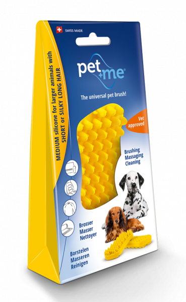 Pet+Me Dog Short Hair Brush Yellow