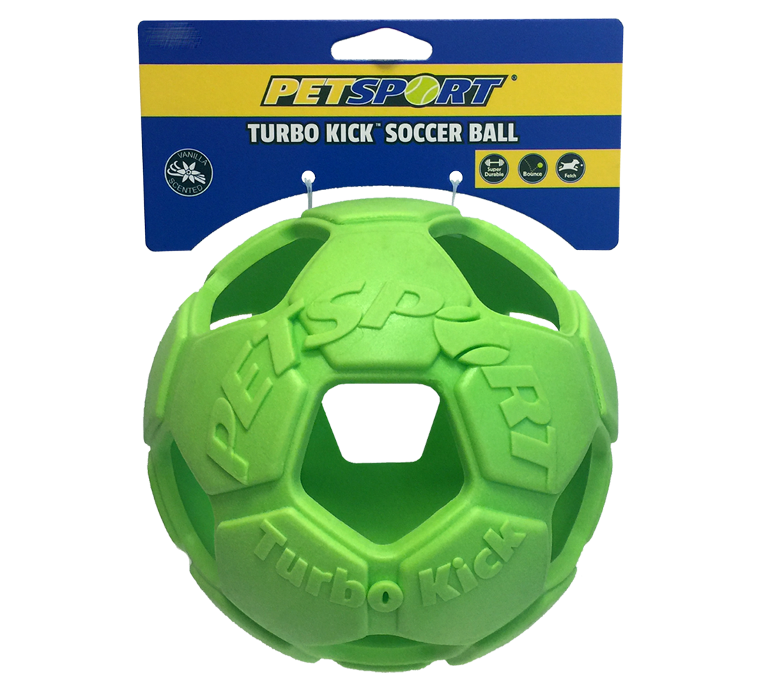 Petsport Turbo Kick Soccer Ball - Groen - 15 cm