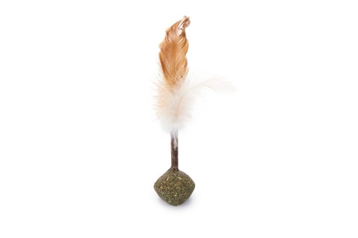 Afbeelding Beeztees catnip bal+matatabi met veren - kattenspeelgoed - 16 cm door K-9 Security dogs