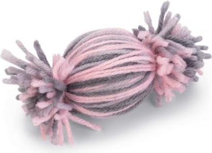 Beeztees Toffee Bal Toffy - Kattenspeelgoed - Wol - Grijs"Roze - 10x5x5 cm