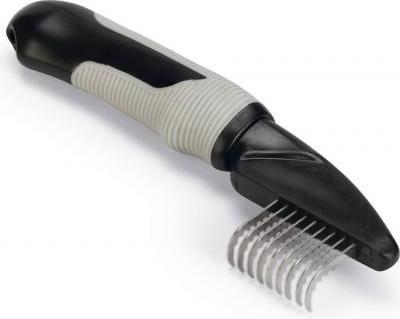 Beeztees Klittenkam - Hondenverzorging - Zwart"Grijs - Middel - 19 cm