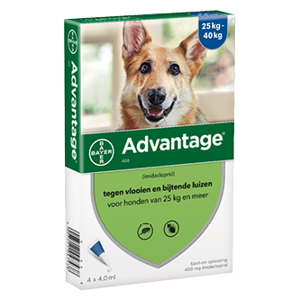 Afbeelding Advantage Nr. 400 vlooienmiddel (vanaf 25kg) hond Per verpakking door K-9 Security dogs