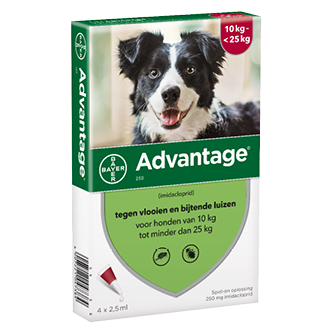 Afbeelding Advantage Nr. 250 vlooienmiddel (10 tot 25kg) hond Per verpakking door K-9 Security dogs
