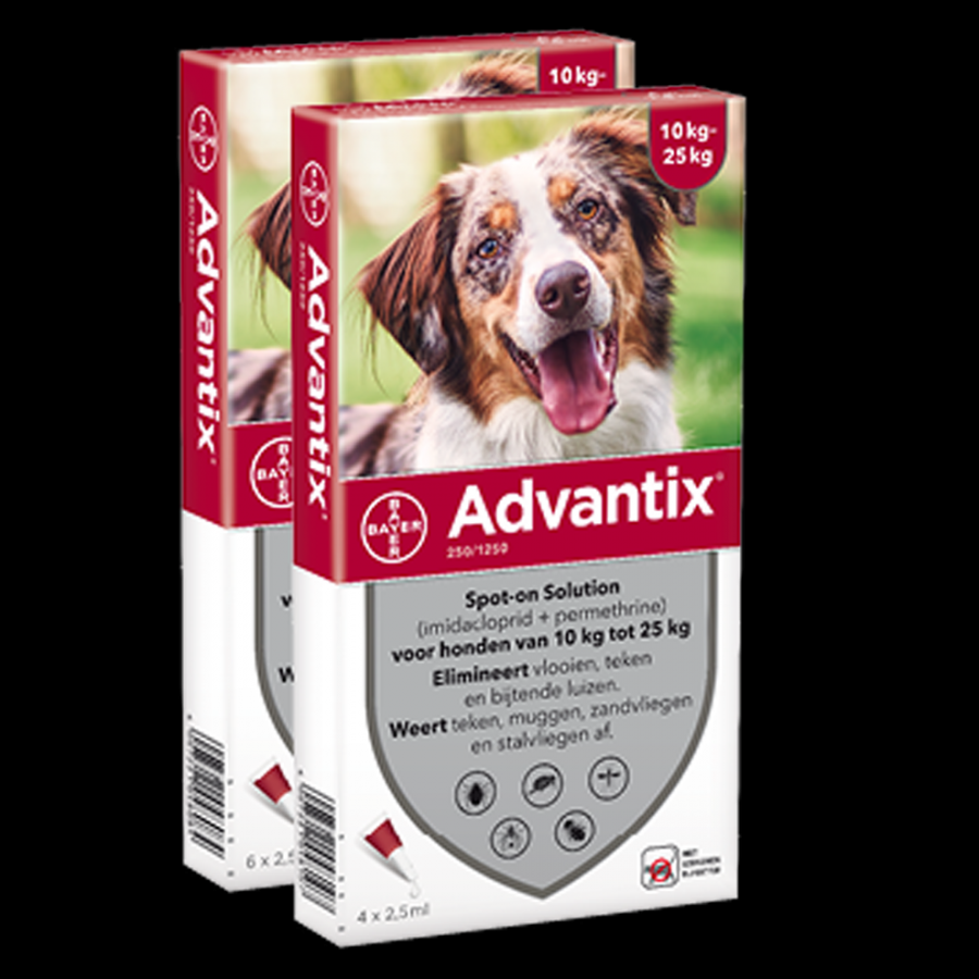 Afbeelding Advantix 250/1250 voor honden van 10 tot 25 kg 4 pipetten door K-9 Security dogs