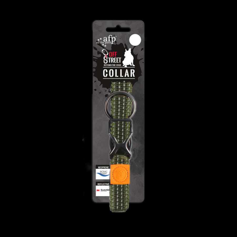 AFP Off Street Dog Collar Olive Green S