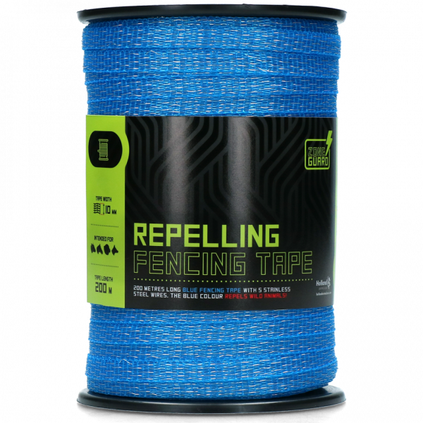 ZoneGuard 10 mm afwerend afrasteringslint blauw 200 m