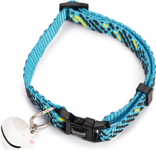 Beeztees Memphis - Kattenhalsband - Nylon - Lichtblauw - 30x1x0,2 cm