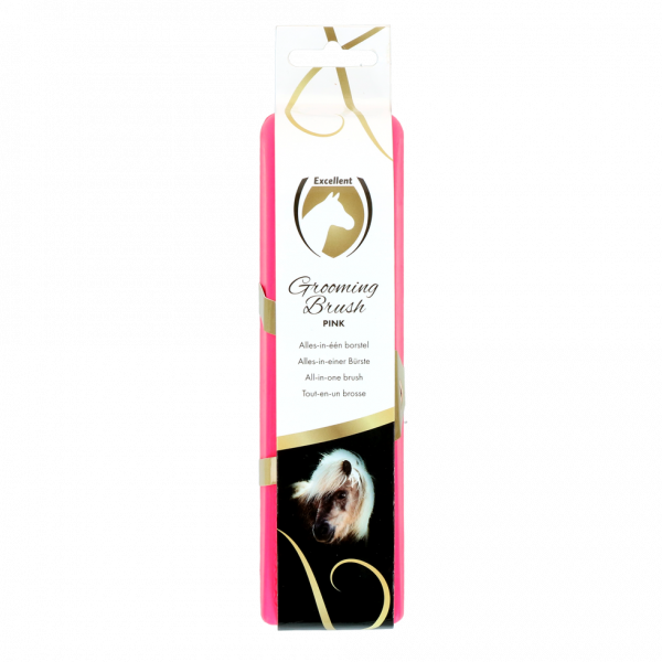Excellent Horse Grooming Brush Medium roze