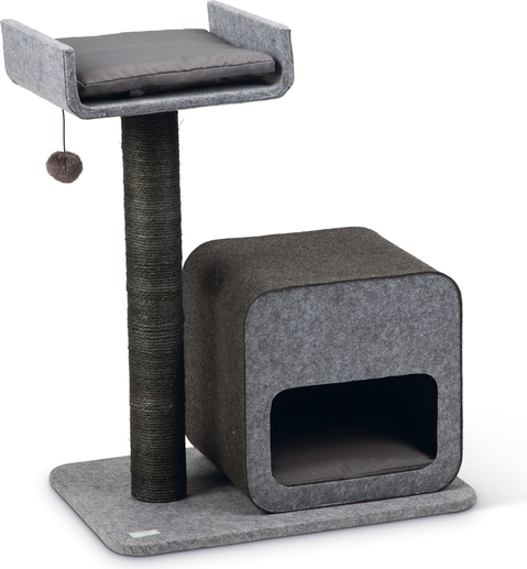 Beeztees Flavie - Krabpaal - Vilt - Grijs - 60x40x77 cm