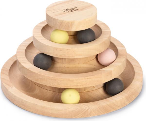 Designed by Lotte Speeltoren Mia - Kattenspeelgoed - Hout - Bruin - 26x26x14,5 cm afbeelding