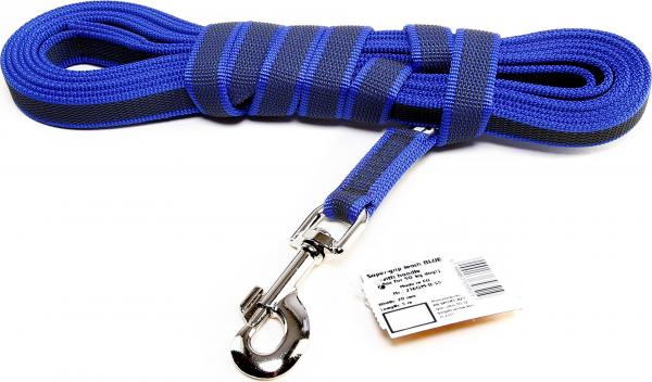 Lange lijn hond - Antislip - 20mm x 5m - Met handvat - Blauw afbeelding