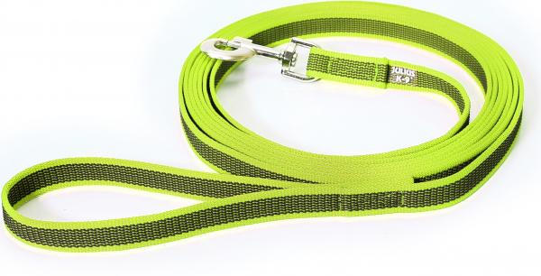 Lange lijn hond - Antislip - 20mm x 5m - Met handvat - Neon afbeelding