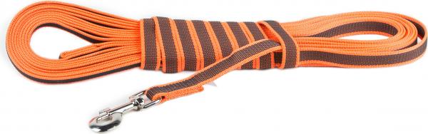 Lange lijn hond - Antislip - 20mm x 10m - Met handvat - Oranje afbeelding