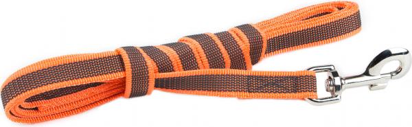 Lange lijn hond - Antislip - 20mm x 3m - Met handvat - Oranje afbeelding