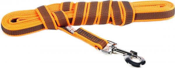 Lange lijn hond - Antislip - 20mm x 5m - Met handvat - Oranje afbeelding