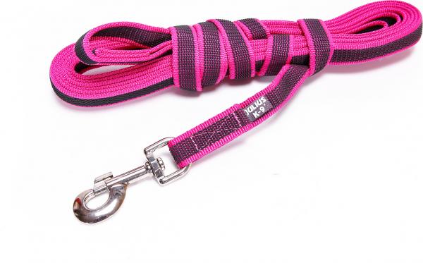 Lange lijn hond - Antislip - 20mm x 5m - Met handvat - Roze afbeelding