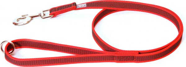 Antislip Hondenriem - 20mm x 1,2m - Met handvat & O-ring - Rood