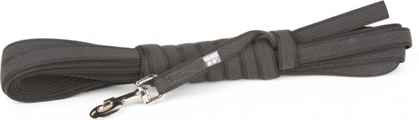 Lange lijn hond - Antislip - 20mm x 10m - Met handvat - Zwart afbeelding