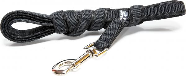 Lange lijn hond - Antislip - 20mm x 3m - Met handvat - Zwart afbeelding