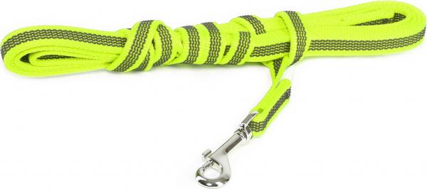 Lange lijn hond - Antislip - 14mm x 3m - Met handvat - Neon afbeelding