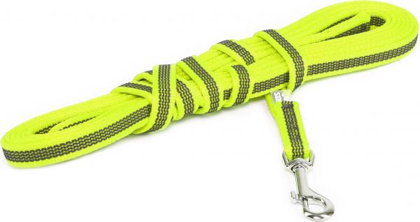 Lange lijn hond - Antislip - 14mm x 5m - Met handvat - Neon afbeelding