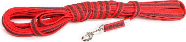 Lange lijn hond - Antislip - 14mm x 10m - Met Handvat - Rood afbeelding