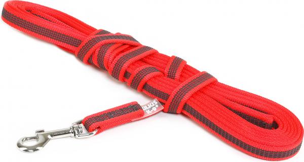 Lange lijn hond - Antislip - 14mm x 5m - Met handvat - Rood afbeelding