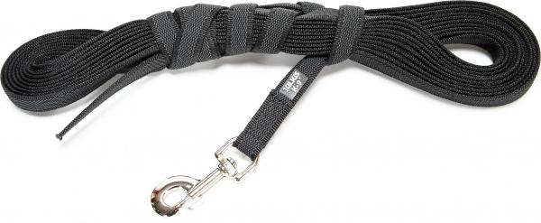 Lange lijn hond - Antislip - 14mm x 10m - Met Handvat - Zwart afbeelding