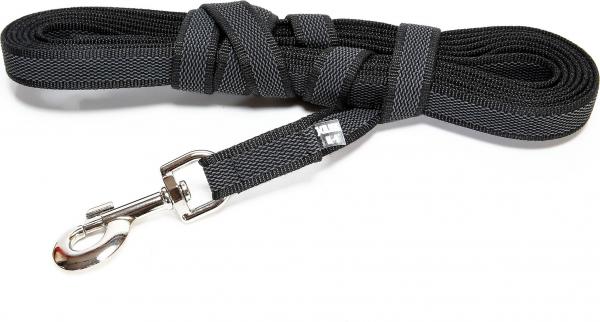 Lange lijn hond - Antislip - 14mm x 5m - Met handvat - Zwart afbeelding