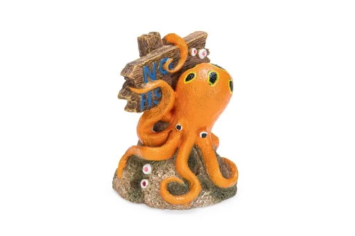 Beeztees no fishing octopus - aquarium ornamenten - polyresin - 7x6,5x9 cm