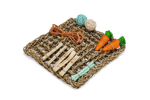 Beeztees Speelmat - Knaagdierspeelgoed - Natuurlijk - 30,5x30,5x8 cm