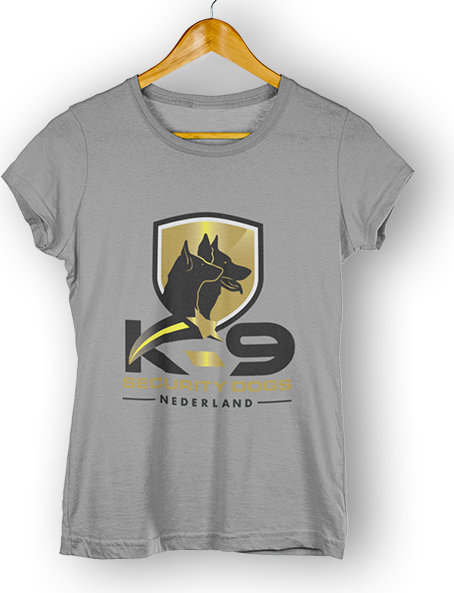 T-shirt Dames Grijs - K9 Securitydogs