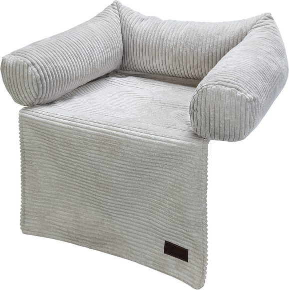Designed by Lotte Bankkussen Ribbed - Hondenkussen - Licht Grijs - 50x50x30 cm