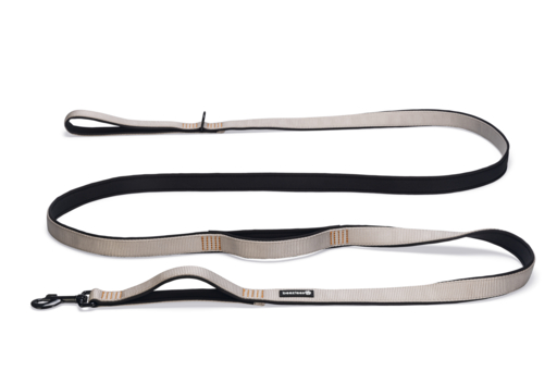 Beeztees parinca premium - hondenriem - nylon - lichtgrijs - 300 cm x 25 mm