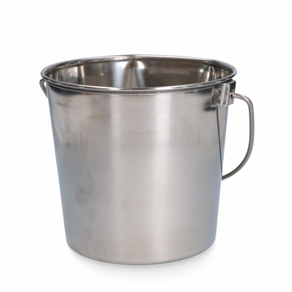 Emmer RVS 3,78 ltr met platte zijde