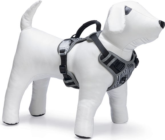 Beeztees Safety Gear Parinca Premium Y-Tuig - Hondentuig - LED - Nylon - Zwart - 57-81 cm x 25 mm