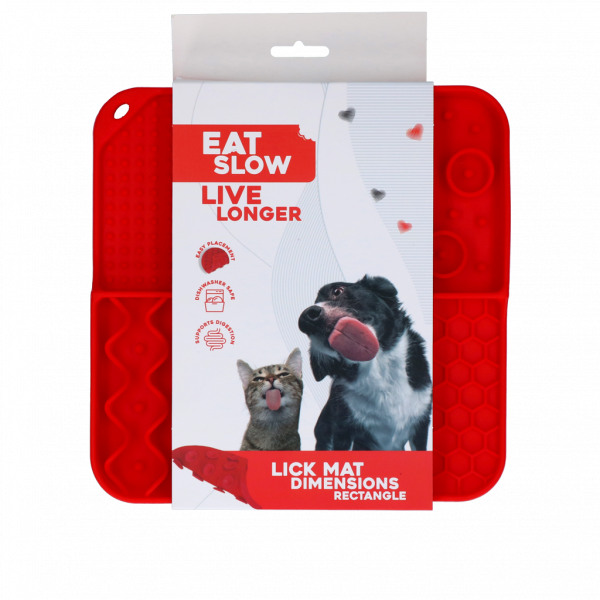 Eat Slow Live Longer - Likmat vierkant - Rood