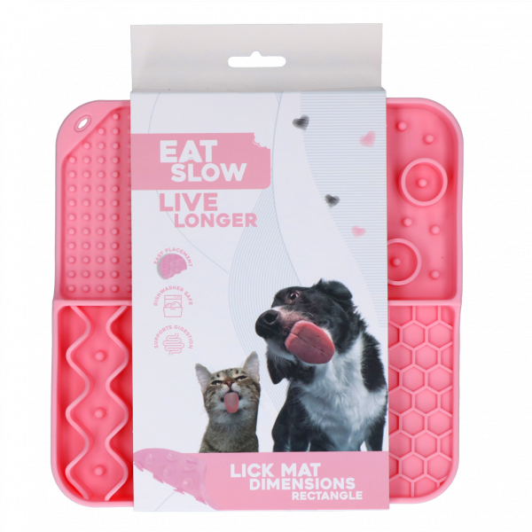 Eat Slow Live Longer - Likmat vierkant - Roze