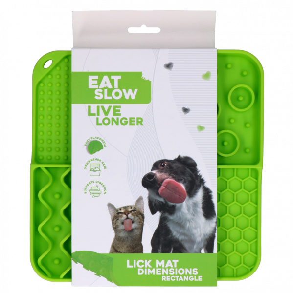 Eat Slow Live Longer - Likmat vierkant - Groen
