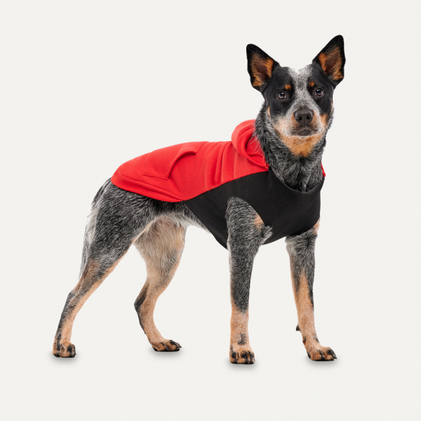 Gooeez Kangaroo Fleece Hoodie 2XS Red"Black