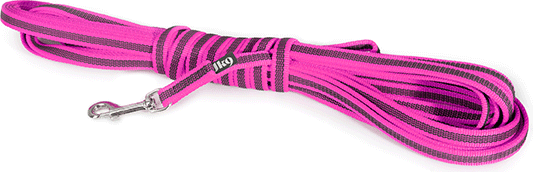 Lange lijn hond - Antislip - 14mm x 10m - Met Handvat - Roze afbeelding