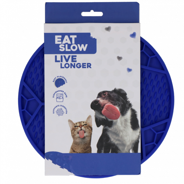 Eat Slow Live Longer Lick Mat Voetbal Grijs